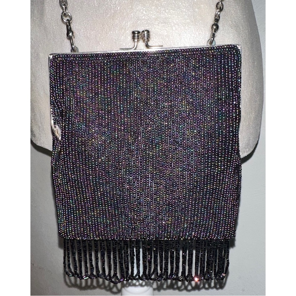 Inge Christopher Purple Beaded Fringe Bag - Picture 6 of 12